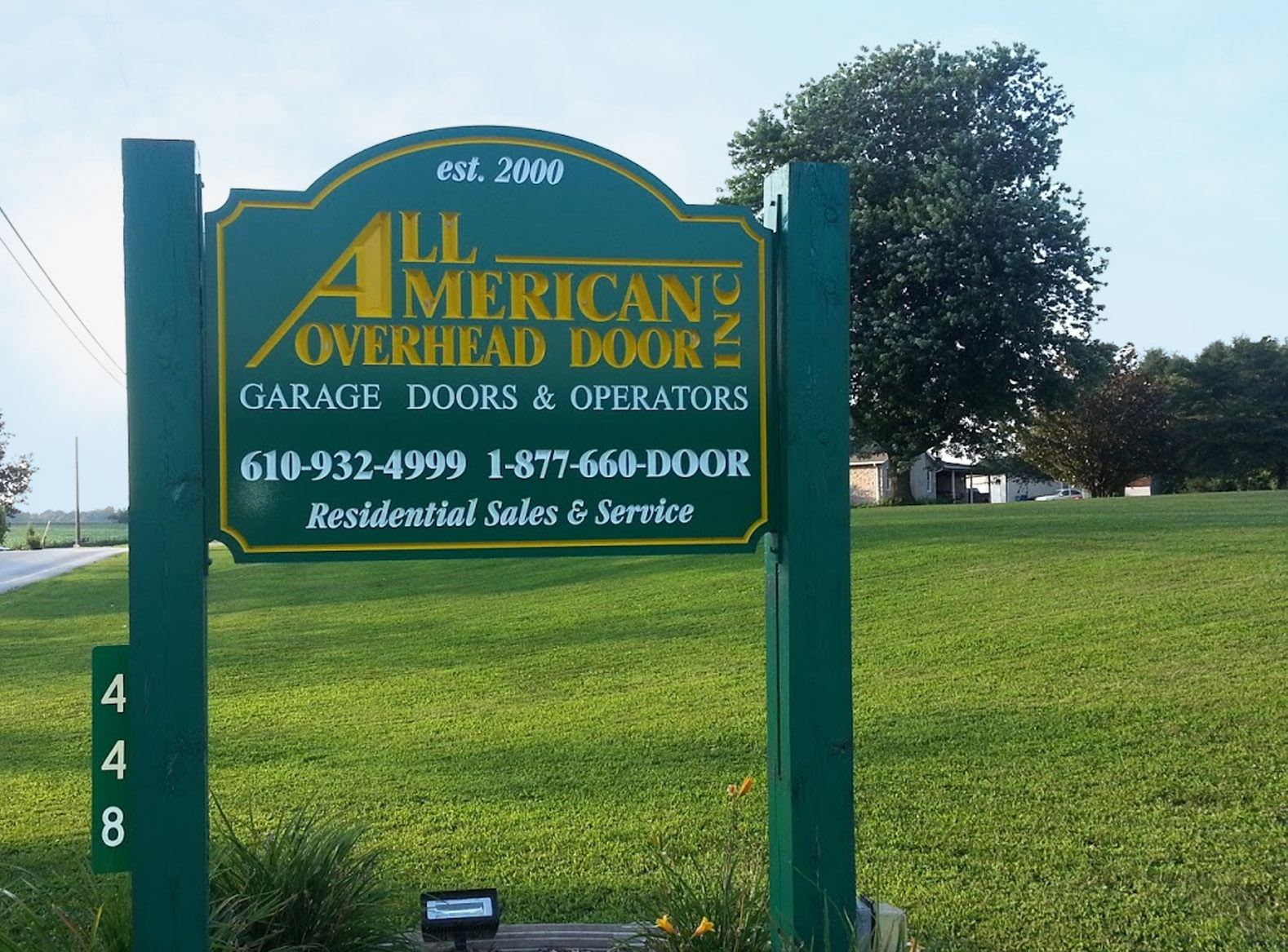 All American Overhead Door street sign
